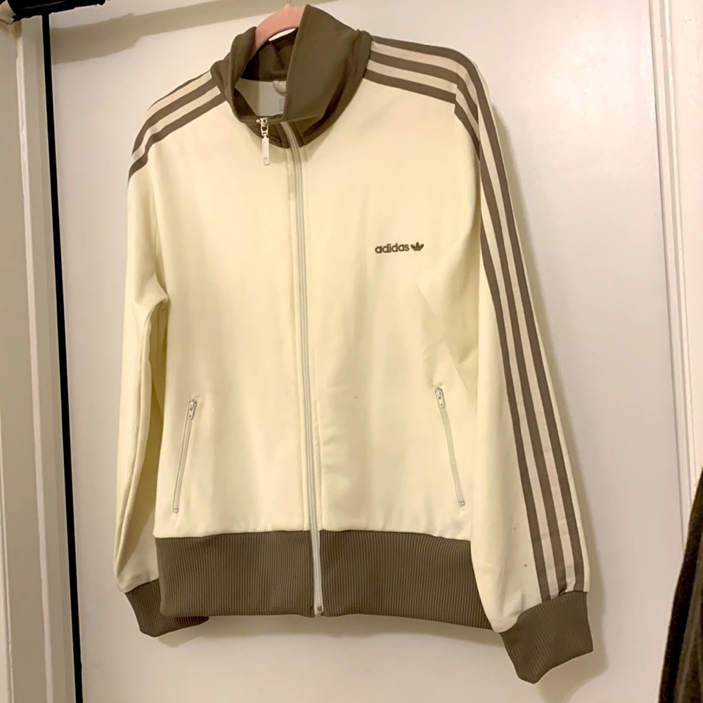 Women Adidas track jacket Off white XL